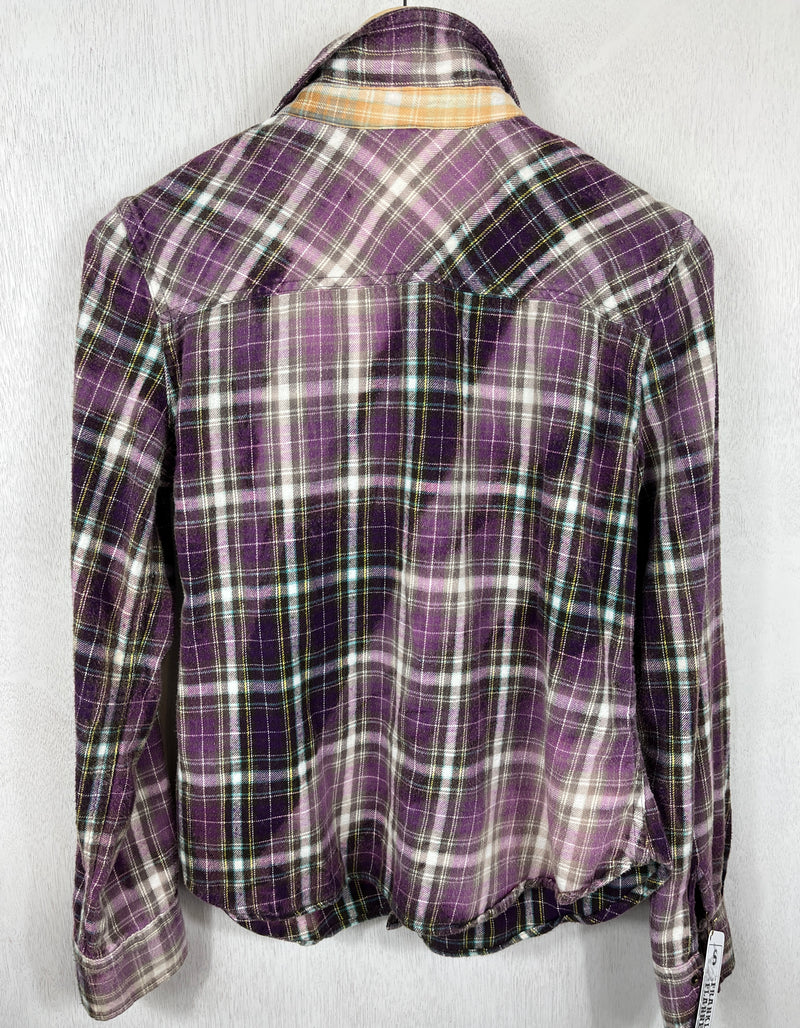 Vintage Western Style Purple, Lavender and White Flannel Size XS