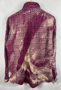 Vintage Magenta, Cream and Black Flannel Size Large