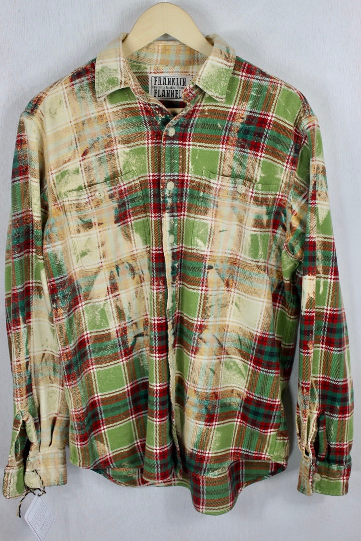 Vintage Green, Red, and Cream Flannel Size Medium