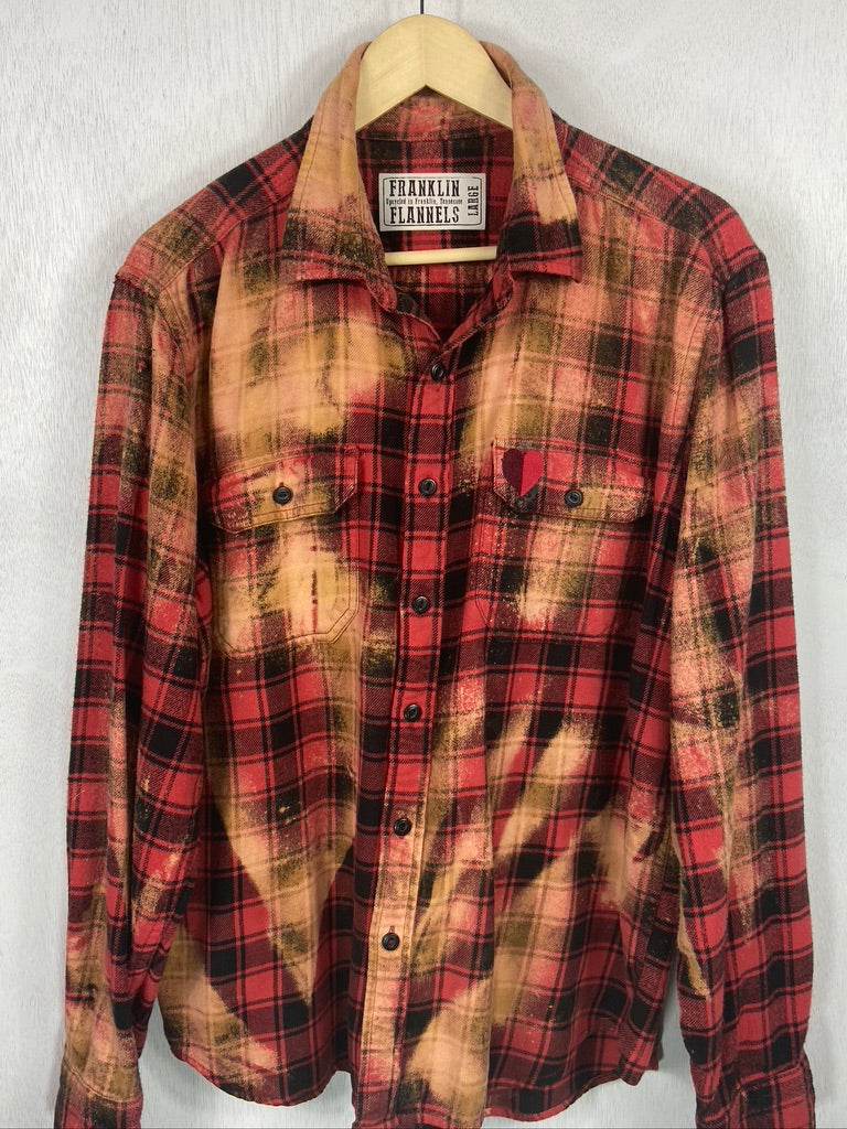 Vintage Red, Rust and Black Flannel Size Large