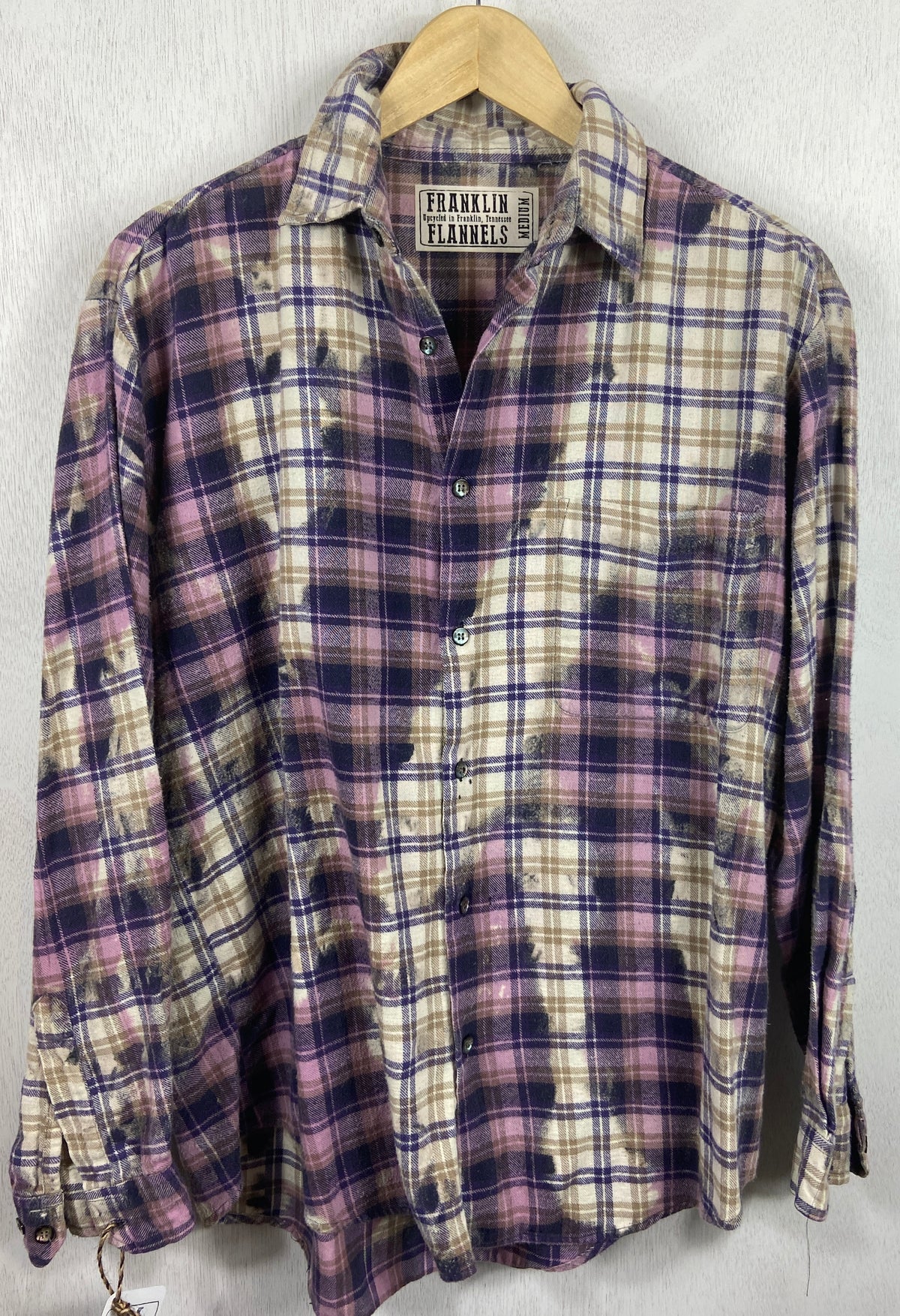 Vintage Purple, Navy Blue and Cream Flannel Size Medium