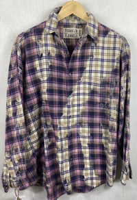 Vintage Purple, Navy Blue and Cream Flannel Size Medium