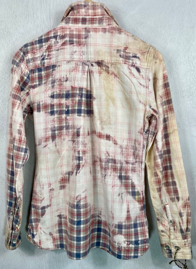 Vintage Pink, Grey and Cream Flannel Size Small