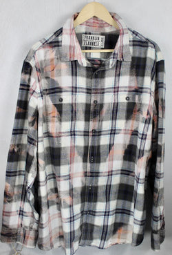 Vintgae Black, Grey, White and Pink Flannel Size XL