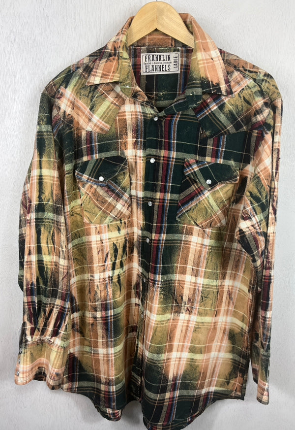 Vintage Green, Gold, Black and Burgundy Size Large