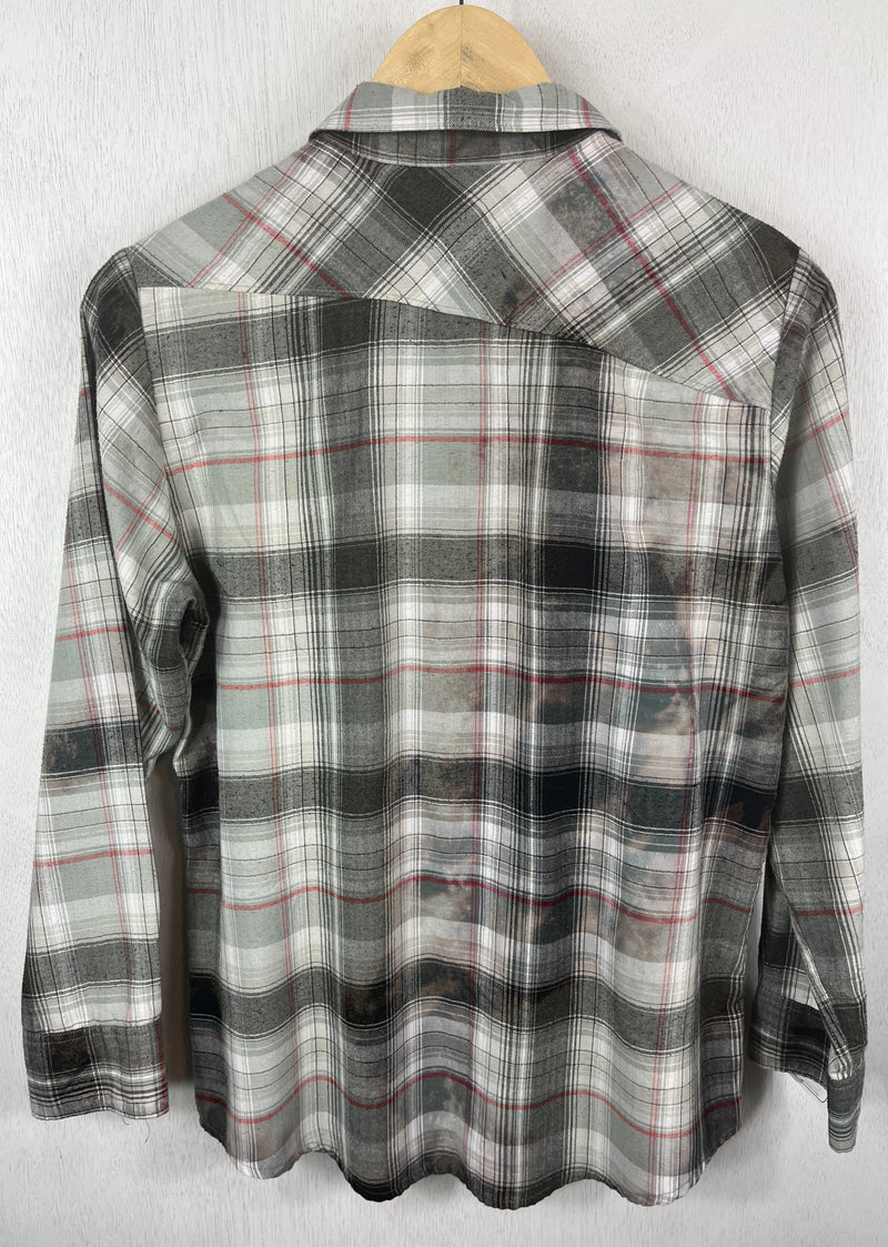Vintage Grey and Red Lightweight Flannel Size Small