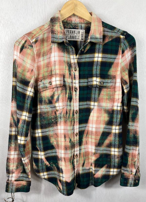 Vintage Green, Peach and Blue Flannel Size XS