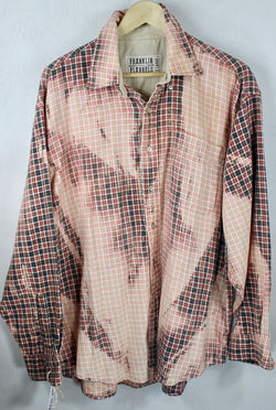 Vintage Pink, Grey and Faded Red Lightweight Flannel Size XL