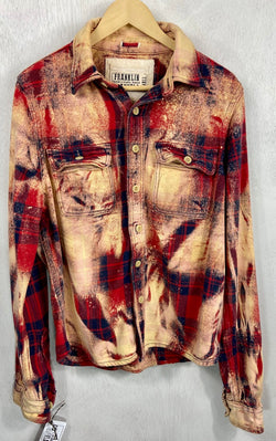 Vitnage Red, Gold and Navy Blue Flannel Size Small