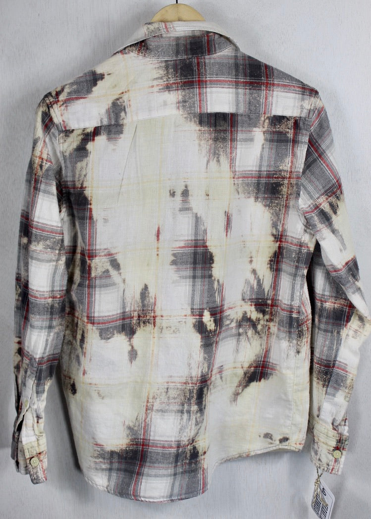 Vintage Grey, Cream and Red Flannel Size Small