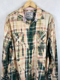 Vintage Green, Light Yellow and Pink Cotton Size Large