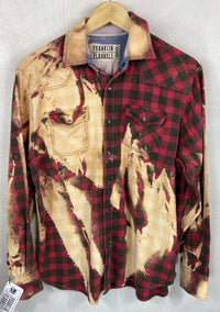 Vintage Western Style Red, Black and Gold Flannel Size Medium