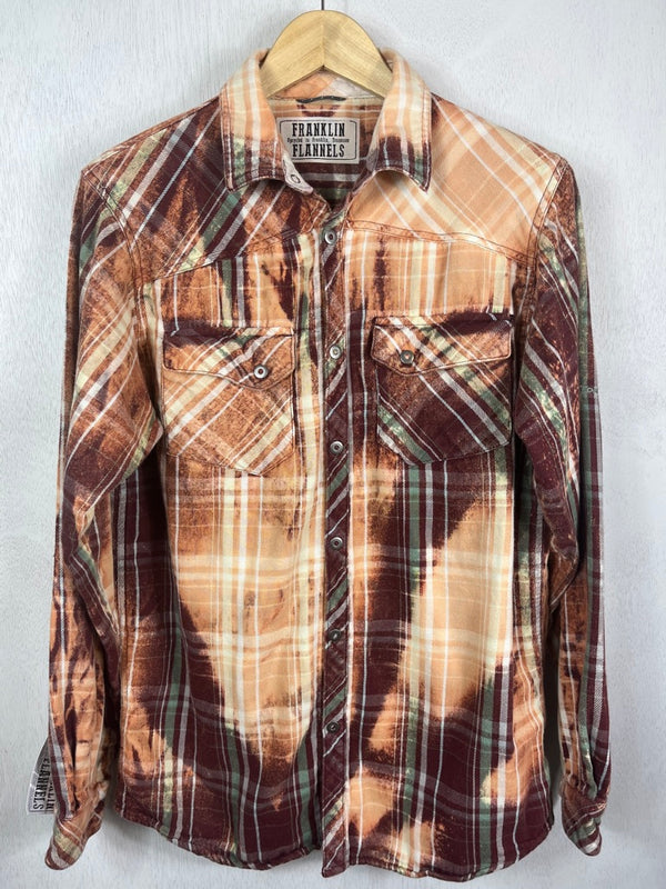 Vitnage Western Style Burgundy, Gold and White Flannel Size Small
