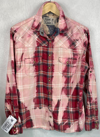 Vintage Western Style Red and Pink Lightweight Cotton Size Small