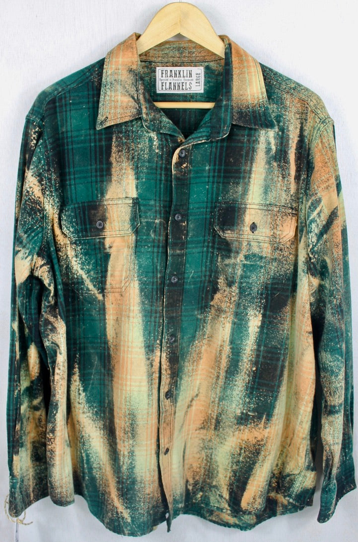 Vintage Forest Green and Gold Flannel Size Large