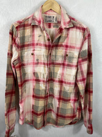 Vintage Red, Pink, Grey and Cream Flannel Size Small