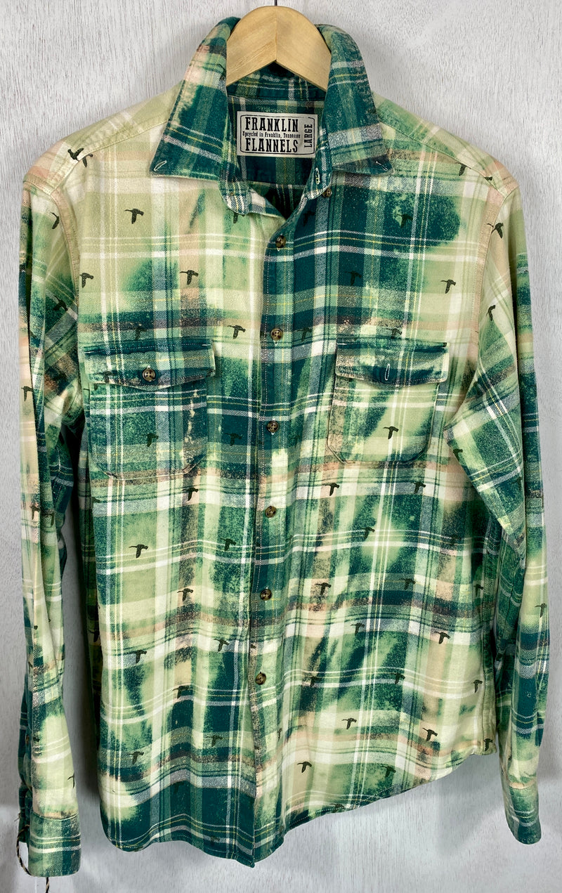 Vintage Green and Cream Flannel Size Large