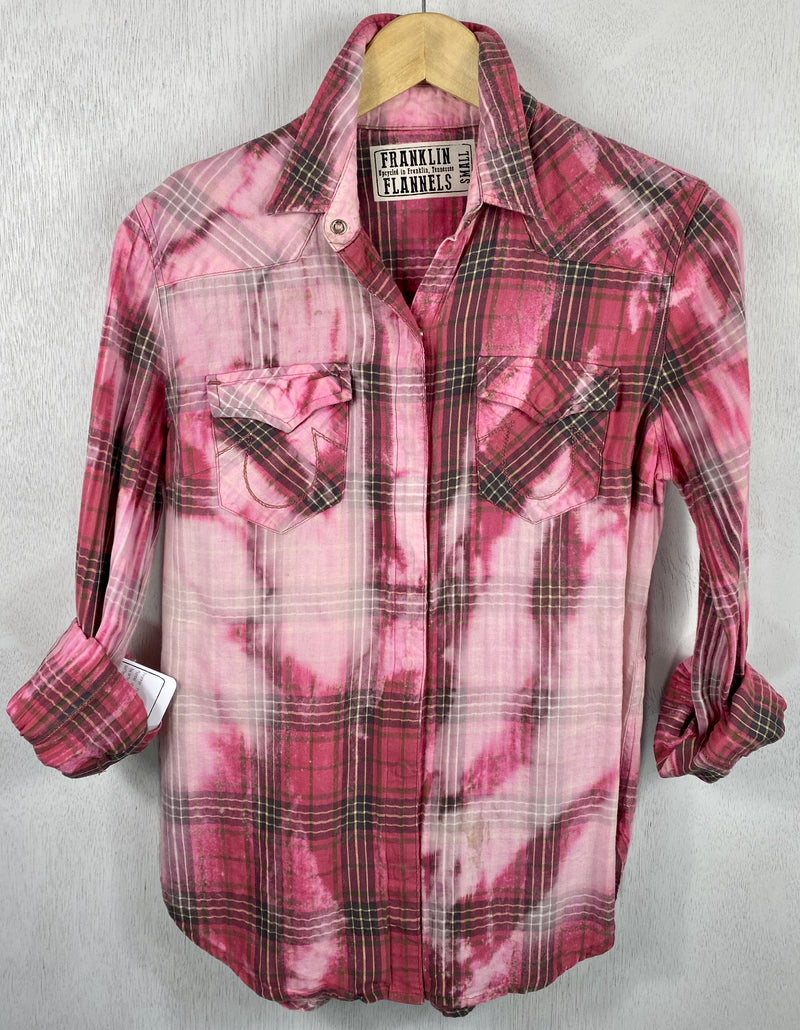 Vintage Western Style Pink and Grey Lightweight Cotton Size Small