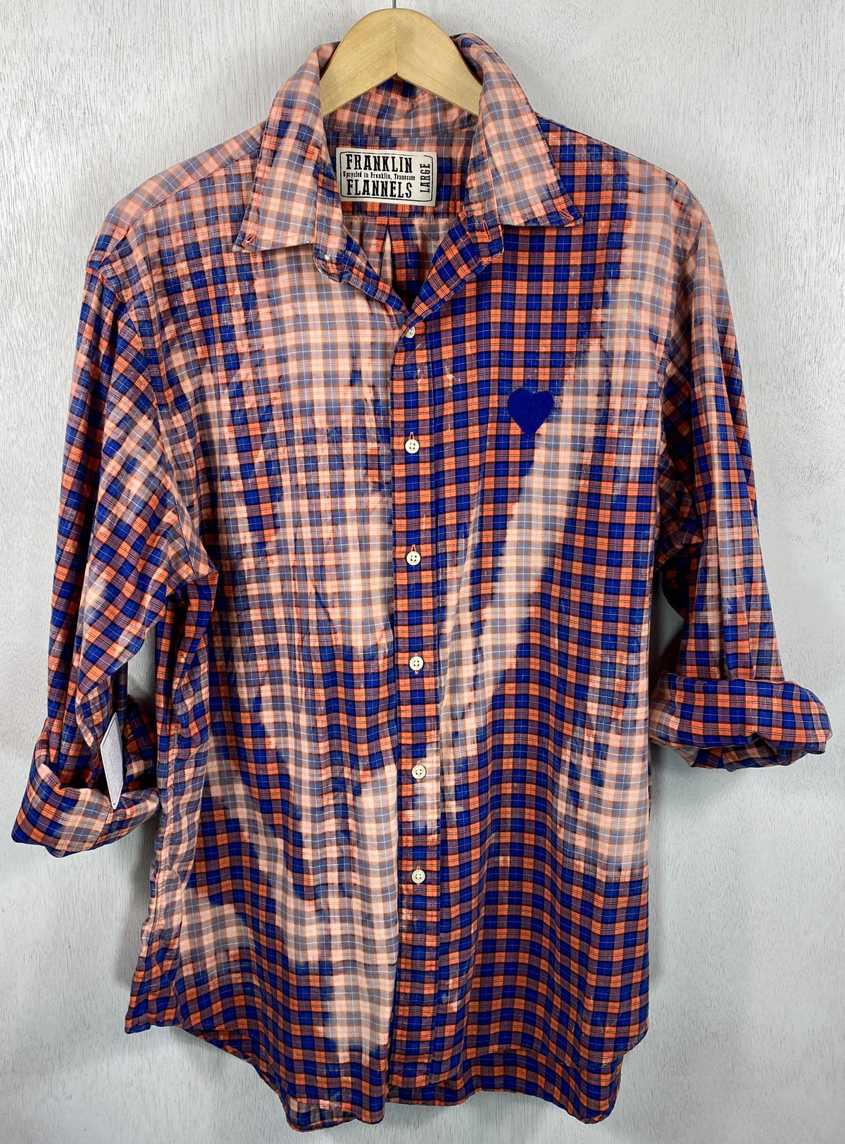Vintgae Royal Blue and  Orange Lightweight Cotton Size Large