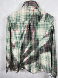 Vintage Sage, Dark and Seafoam Green Flannel Size Small