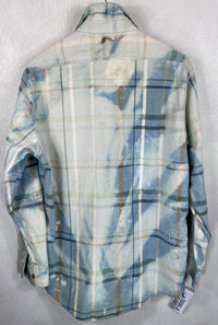 Vintage Light Blue and White Flannel Size Large