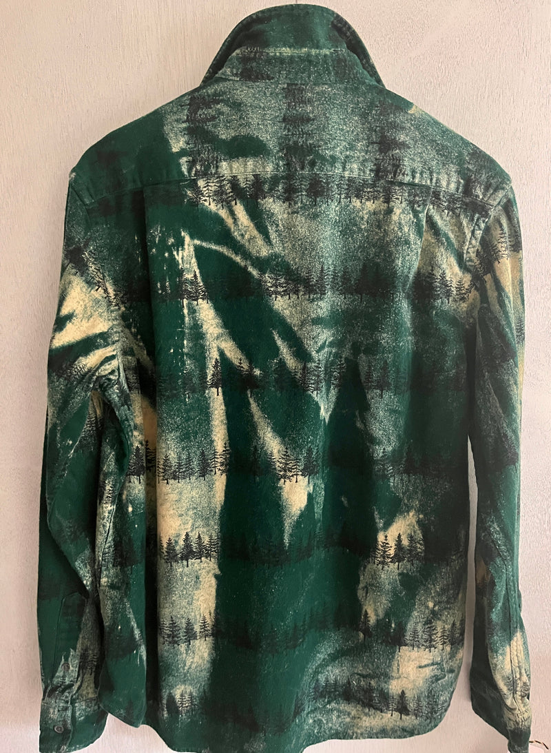 Vintage Green, Black and Light Yellow Flannel Size Medium