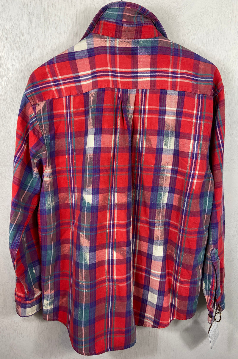 Vintage Red, Purple and White Flannel Size Large