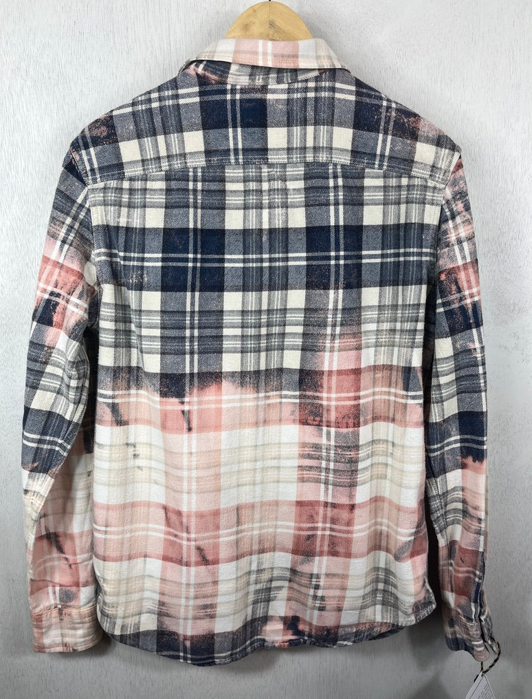 Vintage Navy, White and Pink Flannel Size Medium