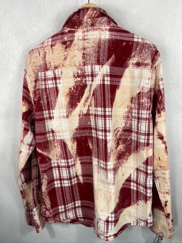 Vintage Red and Cream Flannel Size Large