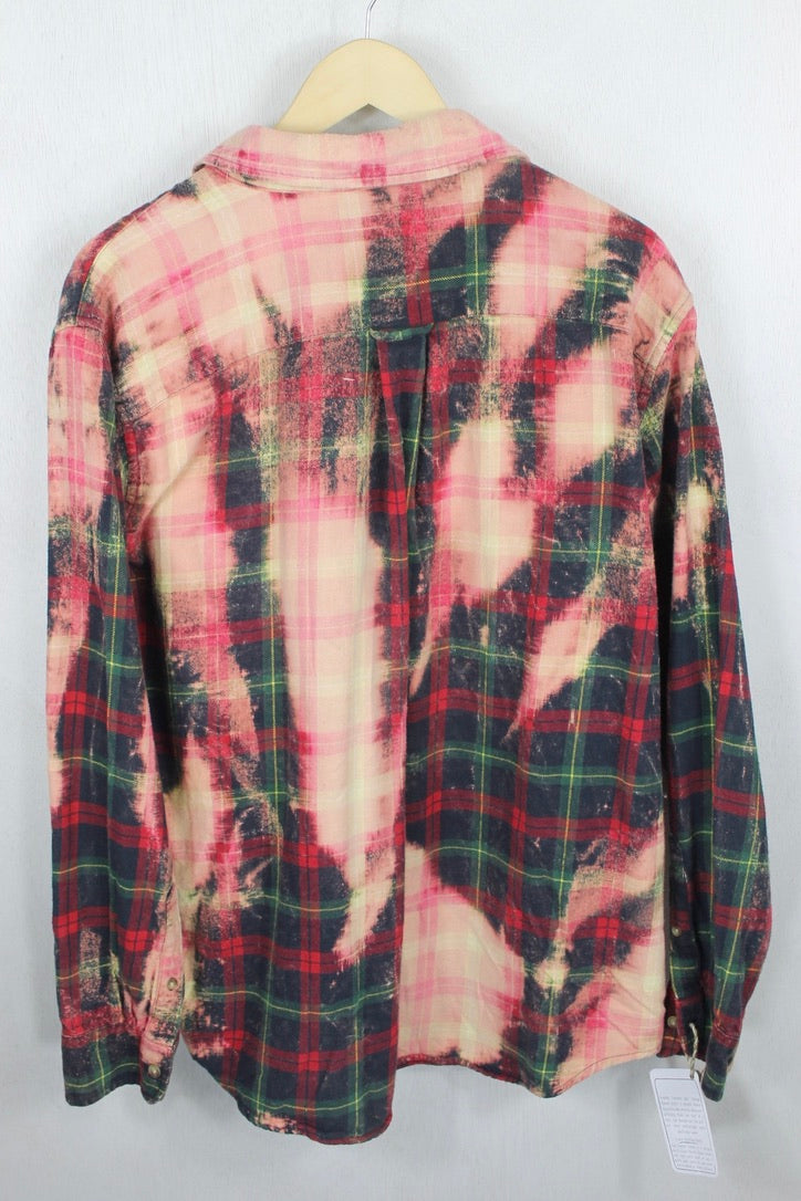 Vintage Red, Pink and Green Flannel Size Medium