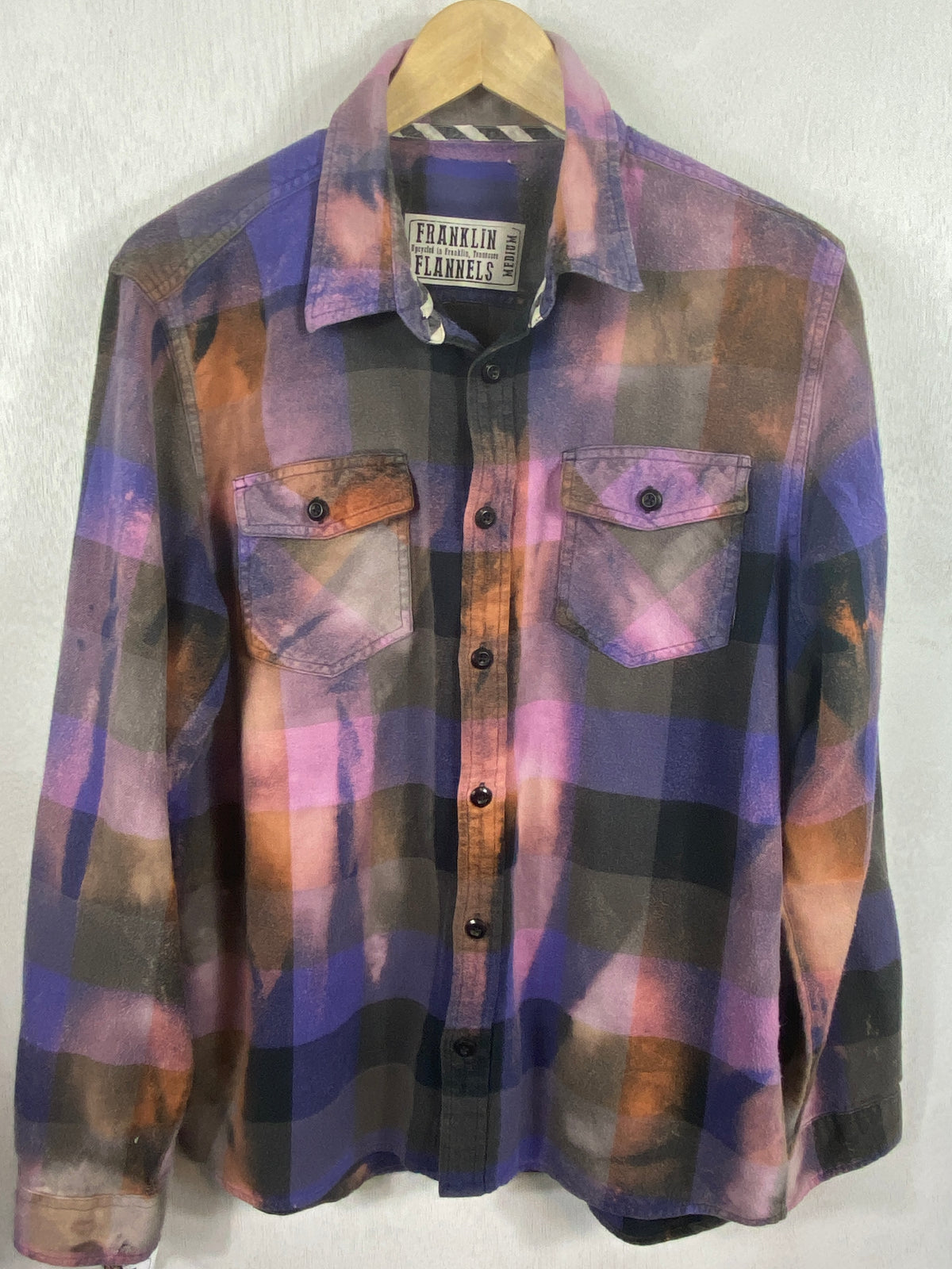 Vintage Purple, Lavender, Black and Grey Flannel Size Medium