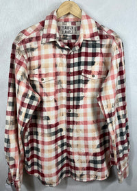 Vintage Pink, Red, White and Grey Flannel Size XL