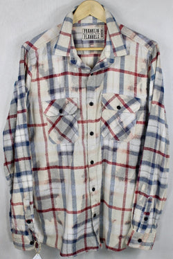 Vintage Blue, Red and Off White Flannel Size Medium