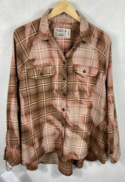 Vintage Dusty Rose and Brown Flannel Size Medium