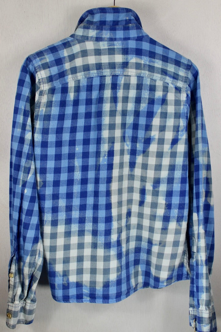Vintage Bright and Light Blue Flannel Size Small