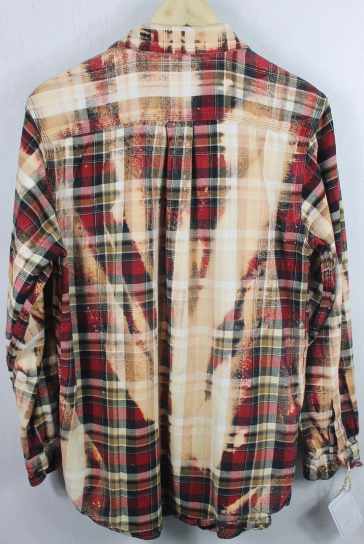 Vintage Red, Black and Peach Flannel Size Medium