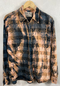 Vintage Grey, Black and Gold Flannel Size Large