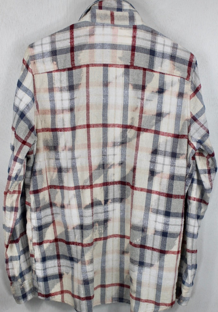 Vintage Blue, Red and Off White Flannel Size Medium
