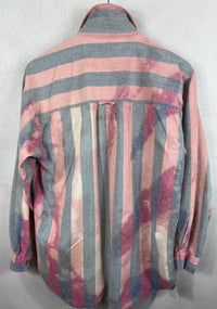 Vintage Pink, Blue and Cream Flannel Size Medium