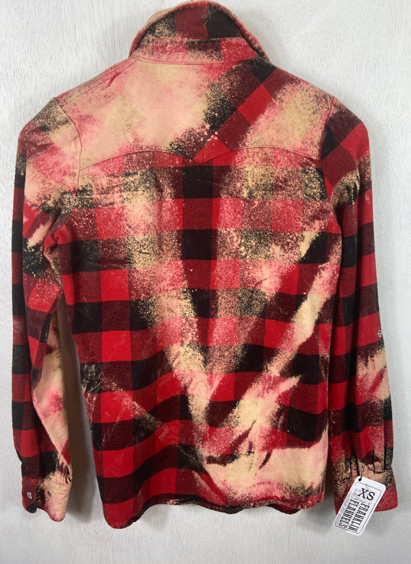 Vintage Western Style Red, Black and Pink Flannel Size XS