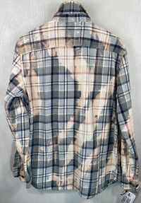 Vintage Grey, Cream and Black Flannel Size Large