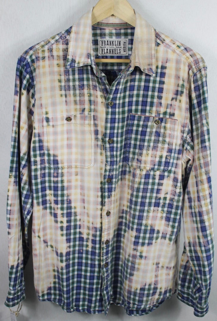 Vintage Blue, Green and White Flannel Size Medium