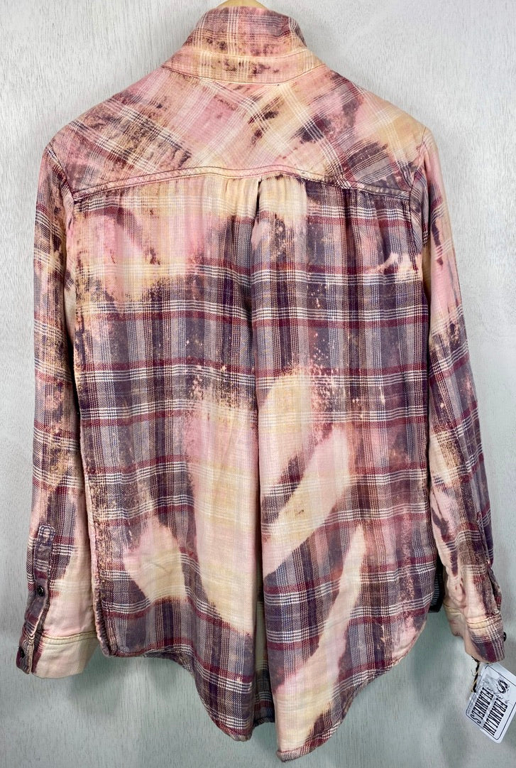 Vintage Lavender, Pink and Cream Flannel Size Small