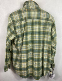 Vintage Retro Green and Yellow Flannel Size Medium