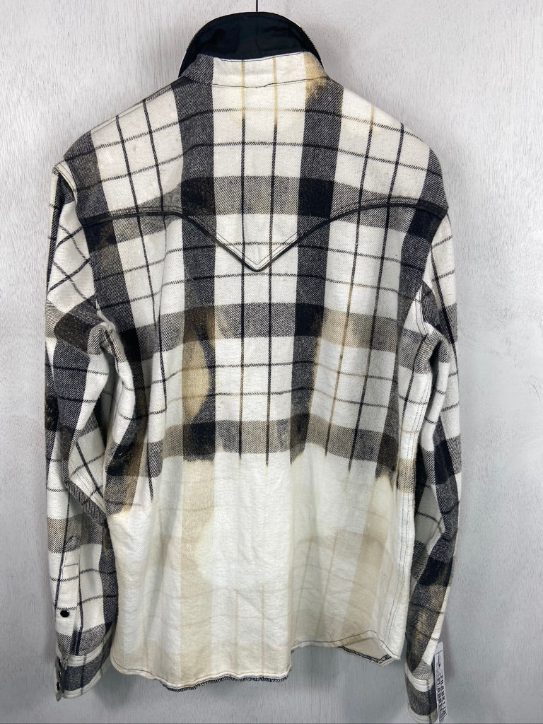 Vintage Western Style Black and White Flannel Jacket Size Large