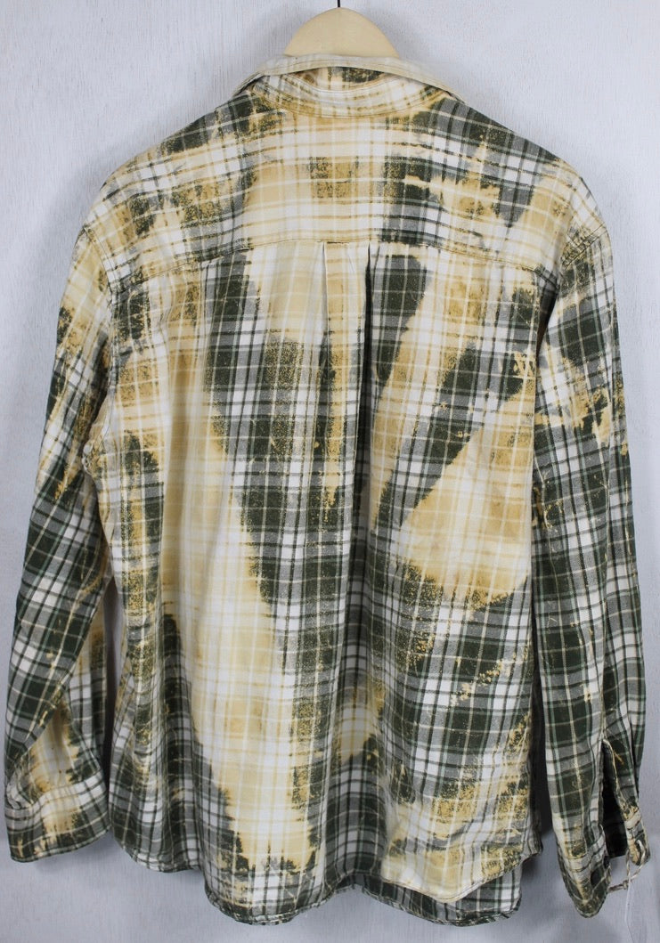 Vintage Army Green and Maize Flannel Size Medium