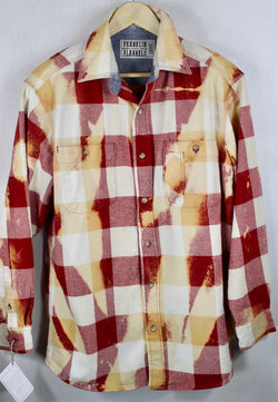 Vintage Red, Cream and Gold Flannel Size Large