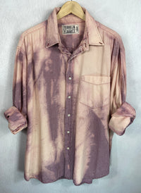 Vintage Peach and Burgundy Lightweight Cotton Size Large