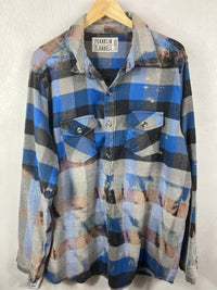 Vintage Royal Blue, Black and Grey Flannel Size XL