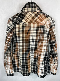 Vintage Western Style Black, White and Rust Flannel Size Small